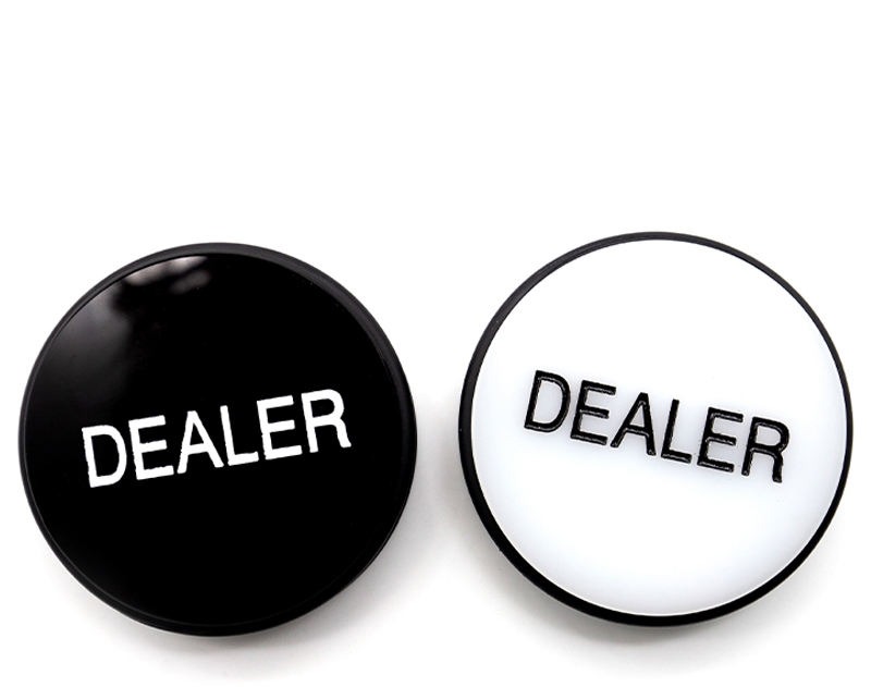 Laser Dealer Button, 75mm black and white